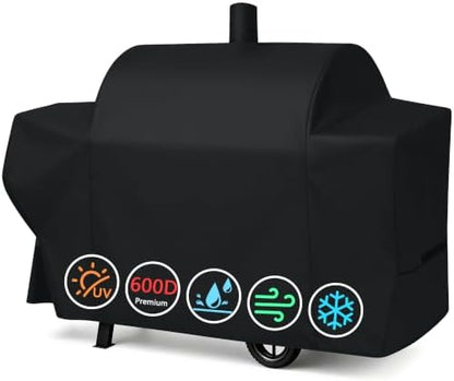 i COVER Grill Cover for Oklahoma Joe's Longhorn Combo Charcoal Gas Smokers & Grills Protection Heavy Duty Waterproof Patio Outdoor Canvas Barbeque BBQ Smoker Covers