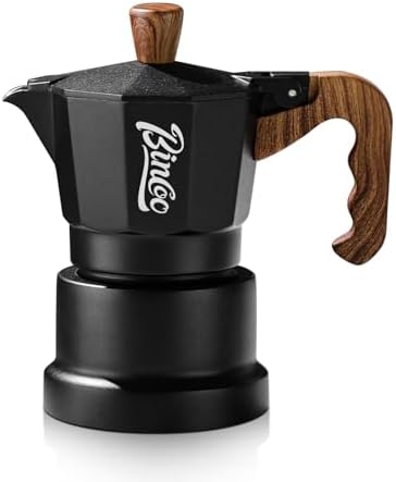 Bincoo Three Valve Espresso Maker Stovetop,Camping Moka Pot 2 Cup/120ML,Stove Top Espresso Italian Coffee Maker,Easy to Use