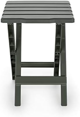 Camco Adirondack Quick-Folding Plastic Side Table, Sage, 2 Pack, 51880