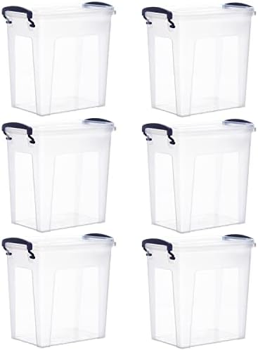 Superio 2.5 Quart Clear Plastic Storage Boxes with Lids, Stackable Organizer Containers, BPA-Free Storage Bins for Home, Office, School & Dorm, 6 Pack