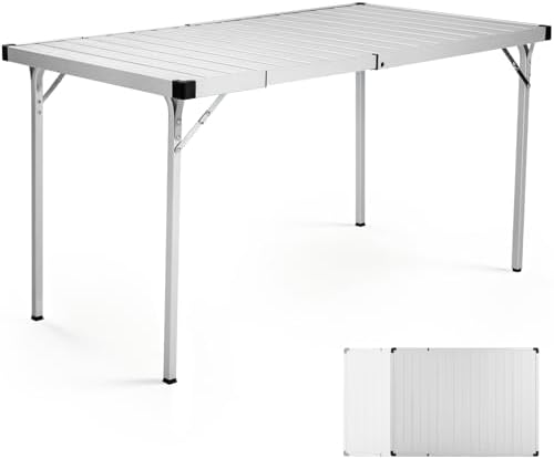 Portal Expandable Camping Table, 37"-51.2" Aluminum Folding Table for 2-6