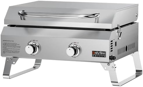 ONLYFIRE GRILLS Tabletop Gas Griddle 2 Burners, Propane Gas Stove, GS318