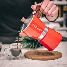 GROSCHE Milano Stovetop Espresso Maker Moka Pot 6 espresso Cup, 9.3 oz Red