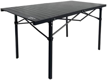 MOUNTAIN SUMMIT GEAR Heavy-Duty Roll-Top Table for Camping - Portable Aluminum-Top Folding Table with Steel Frame by Caddis Sports, Inc. (Extra Large)