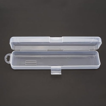 Transparent Tableware Storage Case, Portable Flatware Utensil Box, Clear Cutlery Organziers Container for Travel Camping Picnic (7.8 x 1.8 x 1.1 inch)