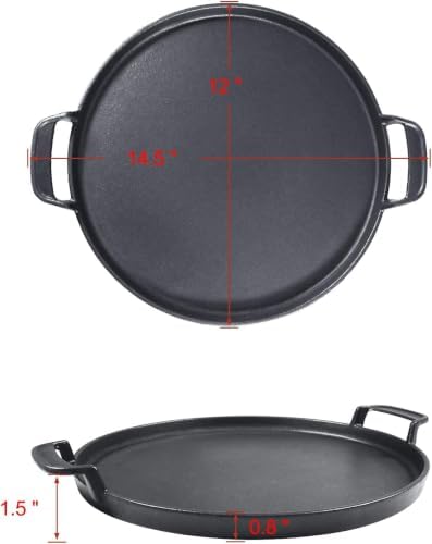 Hisencn 7421 12 Inch Cast Iron Griddle for Weber Original Kettle 22 1/2