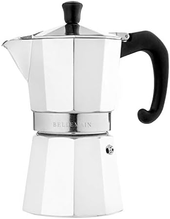 Bellemain Stovetop Espresso Maker, Italian Moka Pot, 6-Cup White