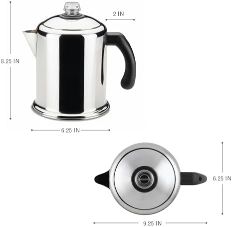 Farberware Classic Stainless Steel Yosemite Coffee Percolator, 8-Cup