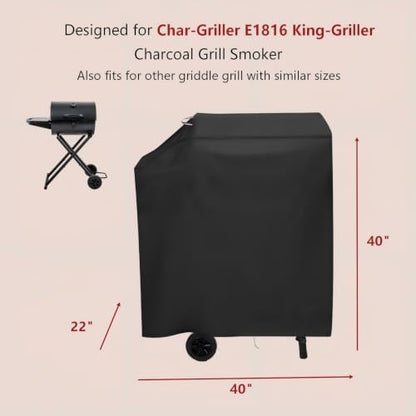 Grill Cover for Char-Griller E1816 King-Griller Charcoal Grill