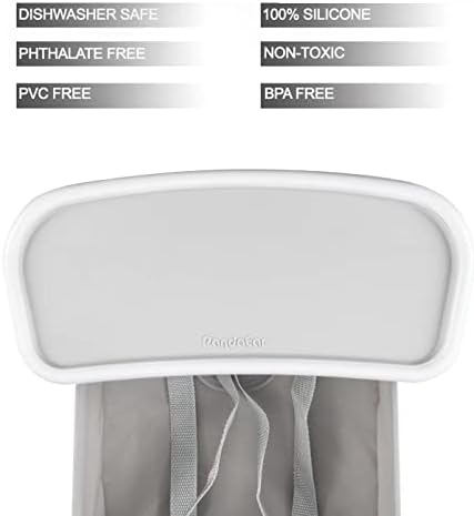 PandaEar Portable Baby Seat Travel| Compact Fold with Straps for Indoor/Outdoor Use| Great for Camping, Beach, Lawn |Toddlers, Kids, Boys, Girls (Grey with Placemat)