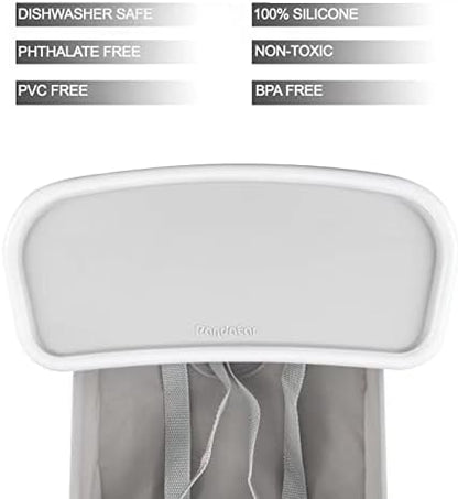 PandaEar Portable Baby Seat Travel| Compact Fold with Straps for Indoor/Outdoor Use| Great for Camping, Beach, Lawn |Toddlers, Kids, Boys, Girls (Grey with Placemat)