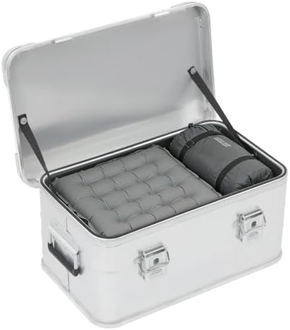 Aluminum Storage Box with Lid, 30L/7.93Gal Heavy Duty Overland Storage Box Stackable Trunk Organizer with Handles & Latches for Truck Bed SUV Camping Outdoor Home Organization