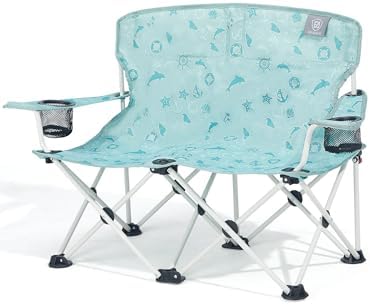 EVER ADVANCED Kids Camping Chair for Two Kids Green