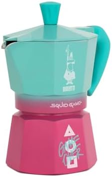 Bialetti Moka Express Squid Game©: Iconic Stovetop Espresso Maker, Moka Pot, Italian Coffee Maker, 3 Espresso Shots (4.3 oz - 130 ml), Aluminum