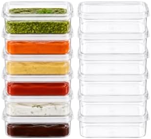 Lustroware Micro Clear Transparent Food Storage Containers with Lids – BPA-Free, Shatterproof, Dishwasher & Microwave Safe, 13oz Stackable Refrigerator Organizer Bins, Made in Japan, Set of 12
