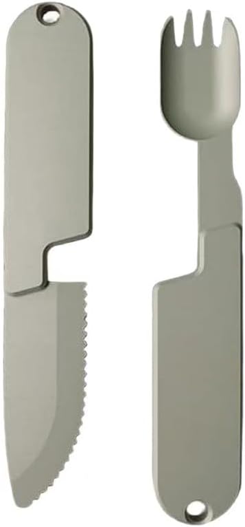 2-in-1 Camping Utensil Set – Knife Fork Combo for Picnic, Portable Outdoor Travel Flatware