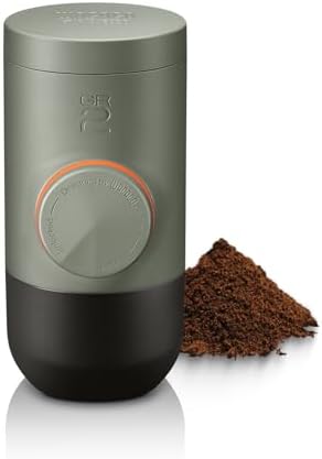 WACACO Minipresso GR2 Espresso Machine Compatible Ground Coffee, Portable Coffee Maker 18 Bar Manually Operated, Espresso Maker On The Go,Ultra-Small For Travel Camping Fishing Climbing Riding