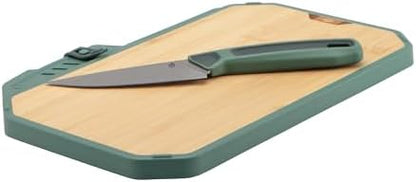 Gerber Gear ComplEAT Mini Cutting Board Set - Packable Cutting Board Kit with Dual-Sided Bamboo Board and 3.75" Paring Knife (4116 German Stainless Steel) for Camping, Picnics & Backpacking
