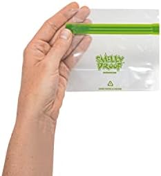Smelly Proof 100pk Stand-Up Reusable Food Storage Freezer Bags - US Made, BPA-Free, Clear 3 mils 4" x 3" - 100 pcs