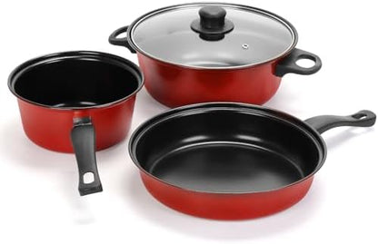 Non-Stick Cookware Set 4Pcs Pots and Pans Set for Outdoor Picnic Travel