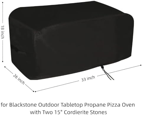 Pizza Oven Cover for Blackstone Tabletop Oven with 15" Cordierite Stone