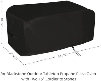 Pizza Oven Cover for Blackstone Tabletop Oven with 15" Cordierite Stone