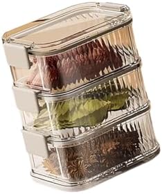 3/4/5 Layers Clear Portable Travel Spices Jars, Multi Camping Spices Containers With Organizers Bag, Stackable Spices Salt