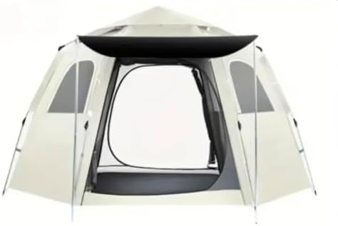Pop Up Waterproof Camping Tent for 2 People with Sun Protection, Easy Set-Up, 2 Doors, 4 Windows, and 6-Sided Ventilation, Hexagonal