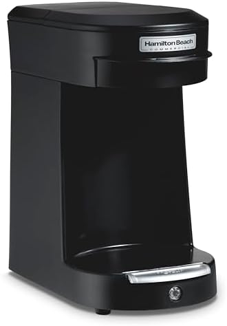 Hamilton Beach Commercial 1 Cup Pod Coffeemaker, Black, Single Serve Coffee Brewer, HDC200B