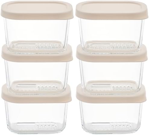 Glass Food Storage Containers with Lids — 12 Piece — 10.5 oz Glass with BPA-Free Leak Resistant Stackable Lids — Microwave, Oven & Dishwasher Safe — Ideal for Meal Prep & More - Vanilla Mist