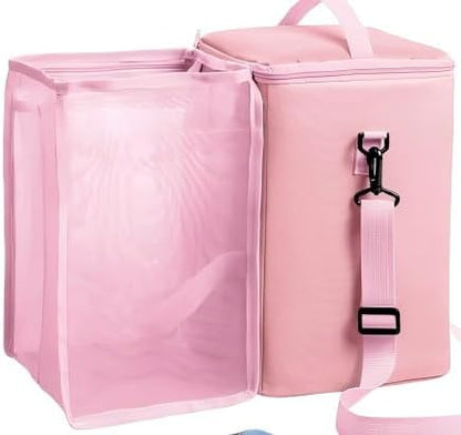 Bogg Bag Cooler Insert, 2-in-1 Insulated Cooler & Mesh Organizer for Large Bogg Bag, Leakproof PEVA Cooler Bag with Strap, Large Rubber Beach Bag Accessories for Beach, Pool & Travel