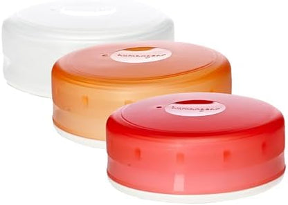 humangear GoTubb – Storage Containers for Snacks, Small Essentials and Travel Gear, Made from Food-Safe Materials, Clear/Orange/Red, Medium (3-pack)