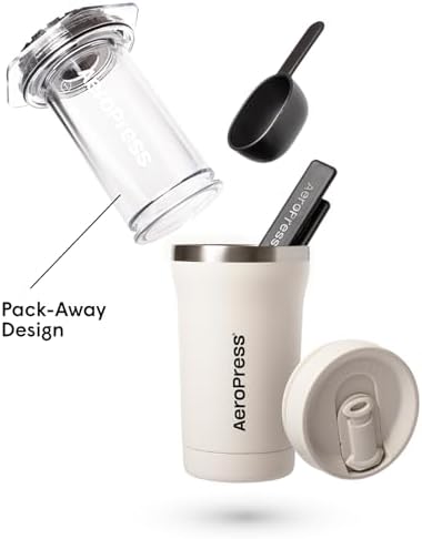 AeroPress Go Plus Portable Coffee Maker Kit, Cream