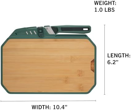 Gerber Gear ComplEAT Mini Cutting Board Set - Packable Cutting Board Kit with Dual-Sided Bamboo Board and 3.75" Paring Knife (4116 German Stainless Steel) for Camping, Picnics & Backpacking