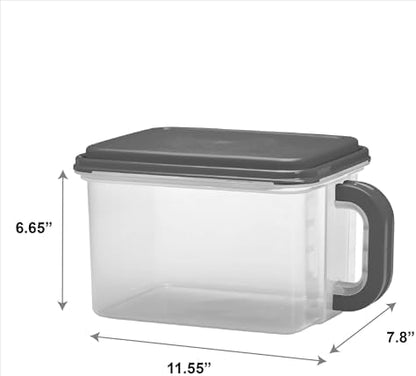 Medium Storage Jar with Handle, 21 Cup Capacity - Plastic, Gray Lid and Handle