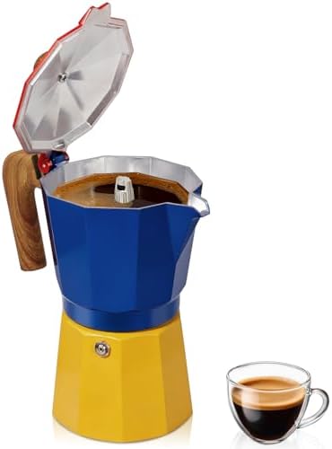 Coffee Maker Stovetop Espresso Maker 3 Cup Aluminum Moka Pot Percolator 5oz 150ml Easy Brewing for Electric Ceramic Stoves Home Camping Italian Cuban Café Classic Sip Sized