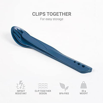 Lifeventure Ellipse Plastic 4-Piece Tableware Set: Knife/Fork/Spoon, Plate, Bowl, Mug for Camping, Travel & Outdoor