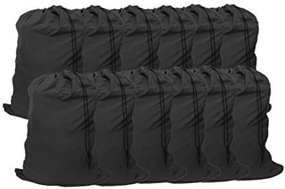 Extra Large Laundry Bag 12 Pack, Travel Laundry Bags with Drawstring Closure, 30"x40", for college, dorm and apartment dwellers (12PCS Black)