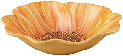UPware 12 Piece Sunflower Melamine Dinnerware Sets, Outdoor Dishes Set, Plates and Bowls Sets, Service for 4, Yellow