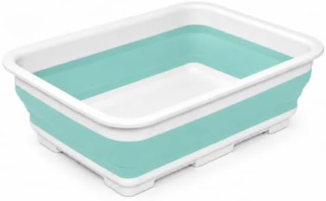 Goderewild Collapsible Dish Pan, 10L (2.6 Gal) Foldable Sink Tub, Mint