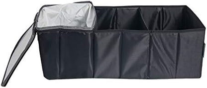 TLH Multi-Compartment Car Trunk Cargo Organizer with Cooler for Picnics, Camping and Tailgating