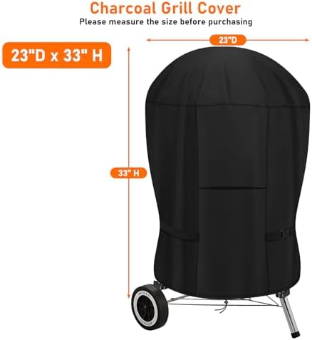 Upgraded Round Grill Cover for Weber 18" and Most Charcoal Kettle