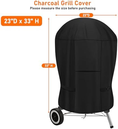 Upgraded Round Grill Cover for Weber 18" and Most Charcoal Kettle