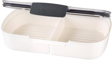 ProKeeper Split Deli Food Storage Container with Air-Tight Silicone Seal and Dry Erase Compatible Lid, 11.75 (Pack of 2)