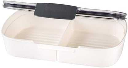 ProKeeper Split Deli Food Storage Container with Air-Tight Silicone Seal and Dry Erase Compatible Lid, 11.75 (Pack of 2)