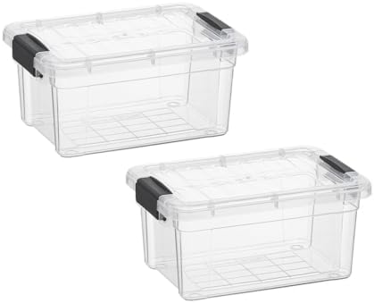 Superio 3.4 Quart Clear Plastic Storage Boxes with Lids, Stackable Organizer Containers, BPA-Free Storage Bins for Home, Office, School & Dorm, 2 Pack