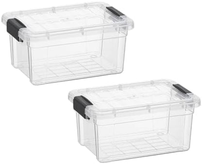 Superio 3.4 Quart Clear Plastic Storage Boxes with Lids, Stackable Organizer Containers, BPA-Free Storage Bins for Home, Office, School & Dorm, 2 Pack