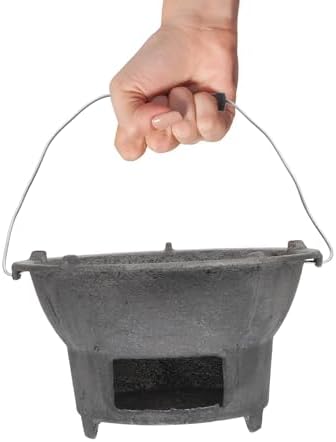DOITOOL Cast Iron Charcoal Stove Outdoor Portable Bbq Stove for Camping Backyard Grilling and Picnic Cooking 8.26 X 8.26 X 4.33 in 1