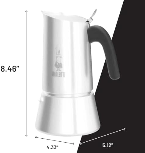 Bialetti - Venus Induction, Stovetop Coffee Maker, Suitable for all Types of Hobs, Stainless Steel, 6 Cups (7.9 Oz), Silver