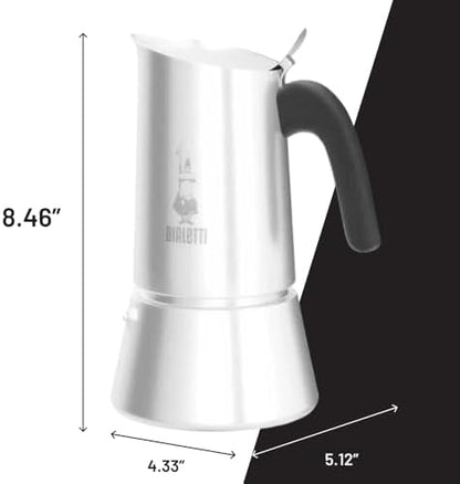 Bialetti - Venus Induction, Stovetop Coffee Maker, Suitable for all Types of Hobs, Stainless Steel, 6 Cups (7.9 Oz), Silver